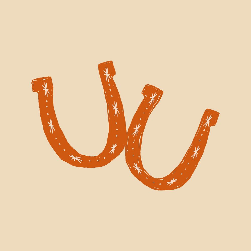 Horseshoe logo vector in orange