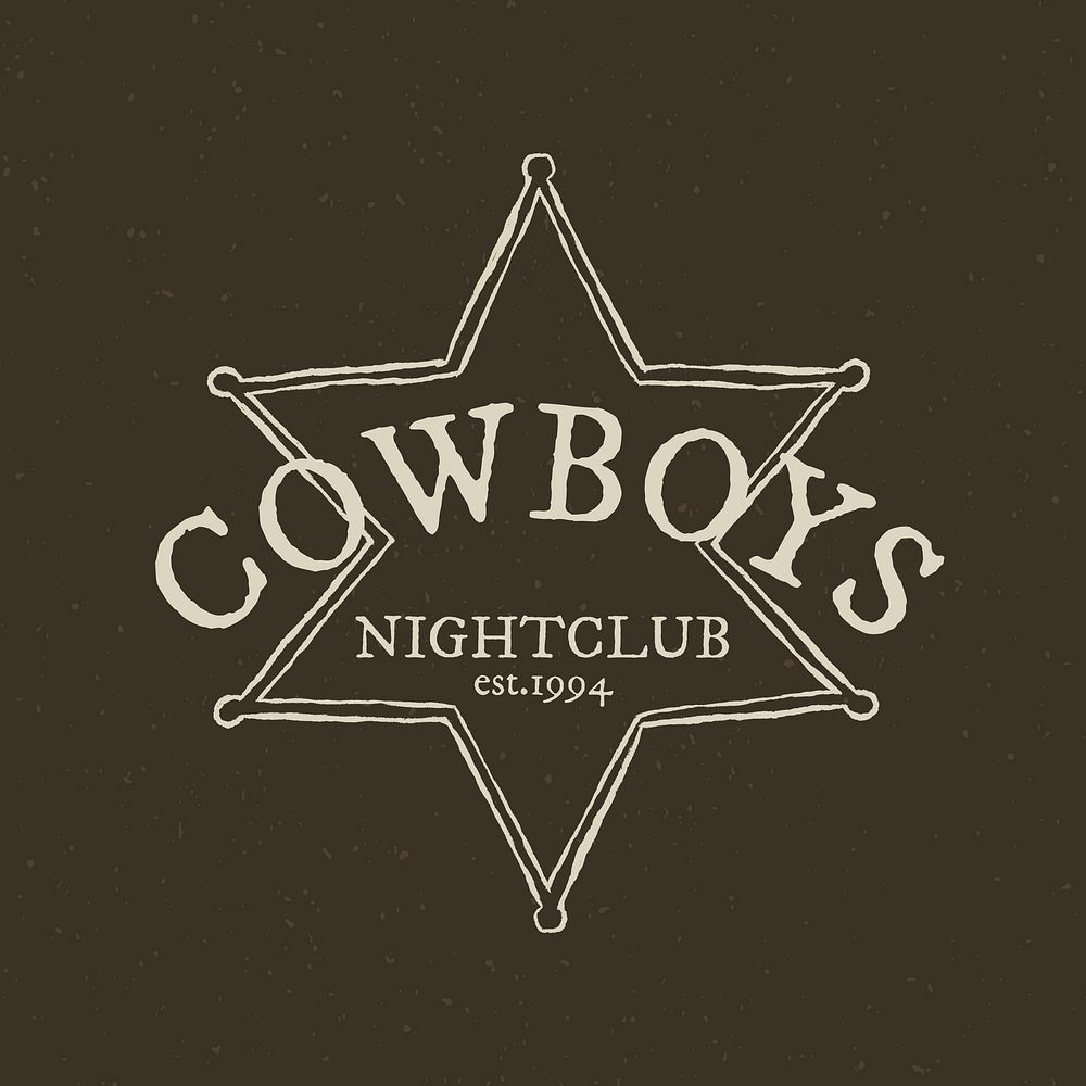 Vintage sheriff badge logo vector illustration in wild west theme