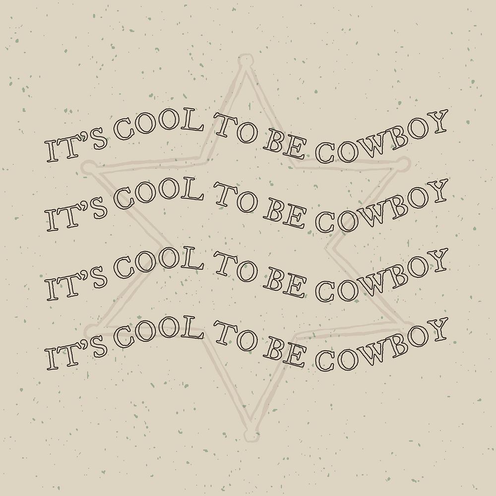 Wild west social media template vector with editable text, it&rsquo;s cool to be cowboy