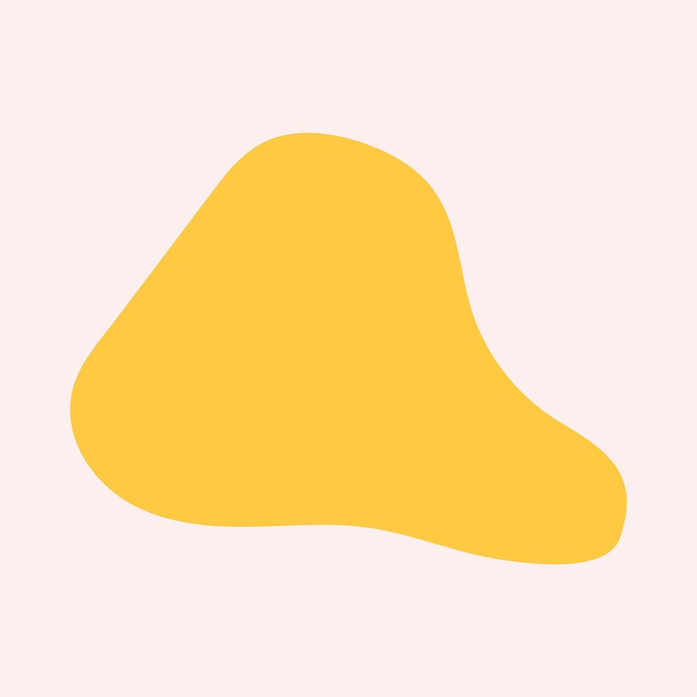 Yellow irregular shape sticker vector in abstract style