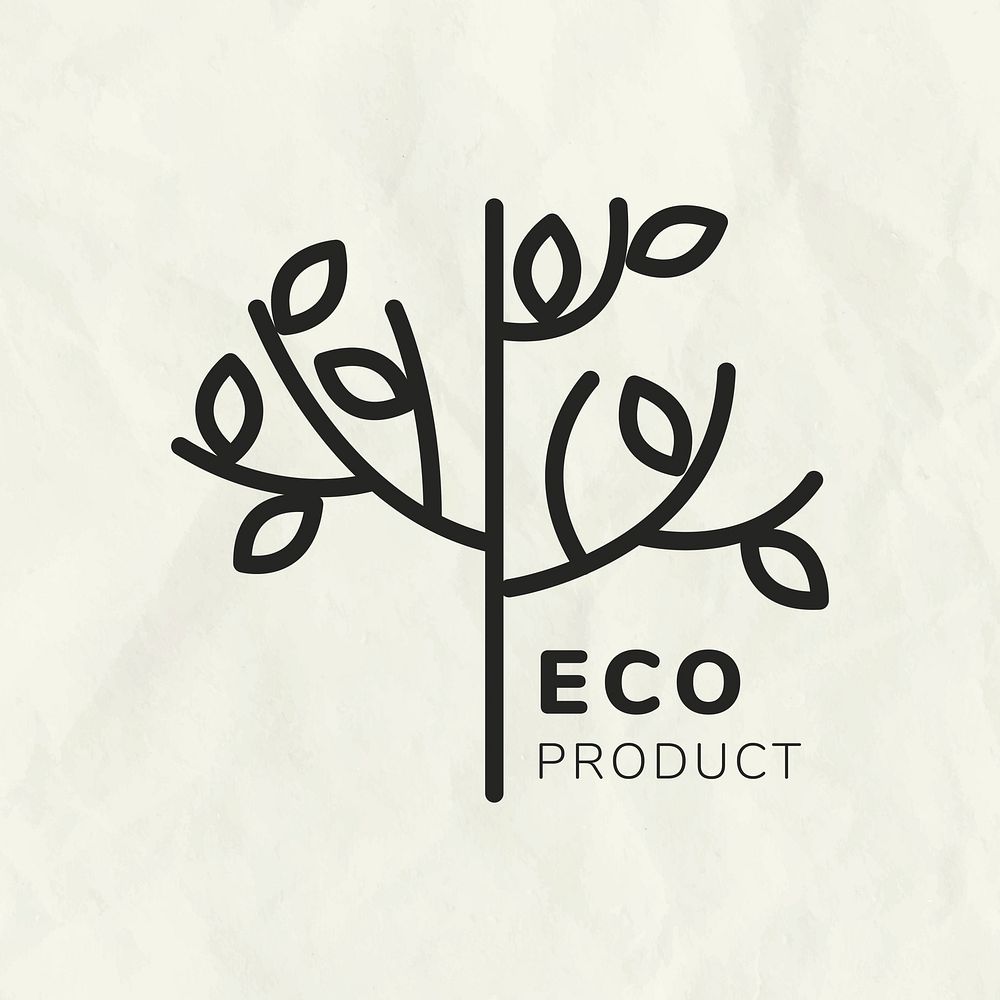 Line tree logo template vector for branding with text