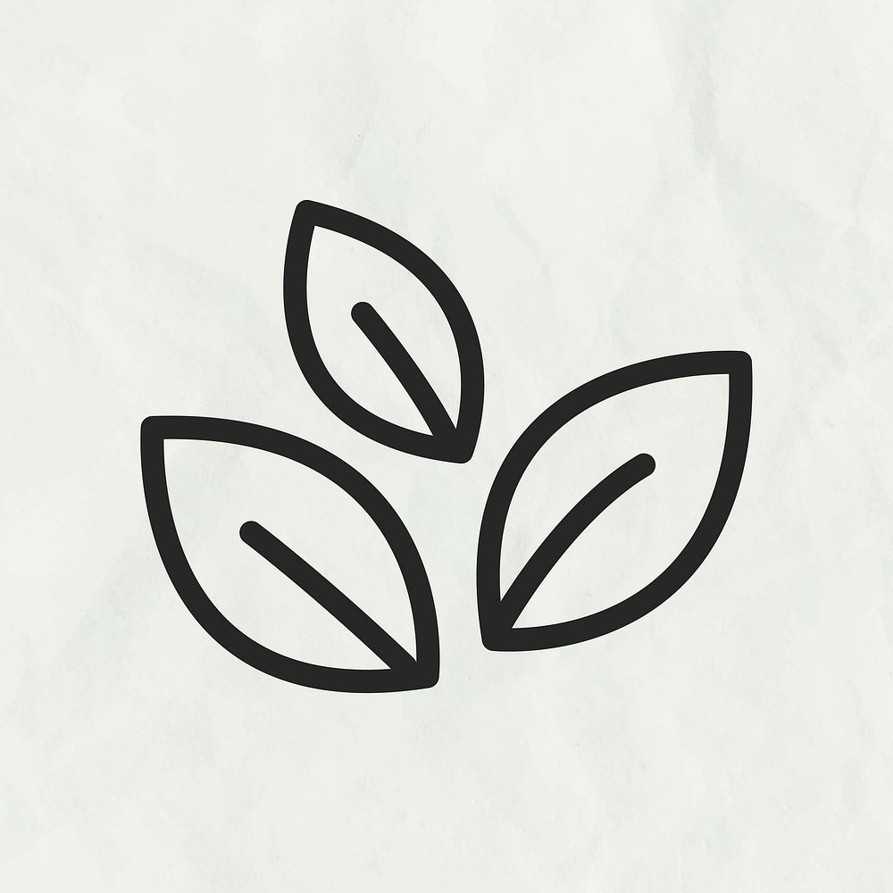 Leaf line icon vector in black tone
