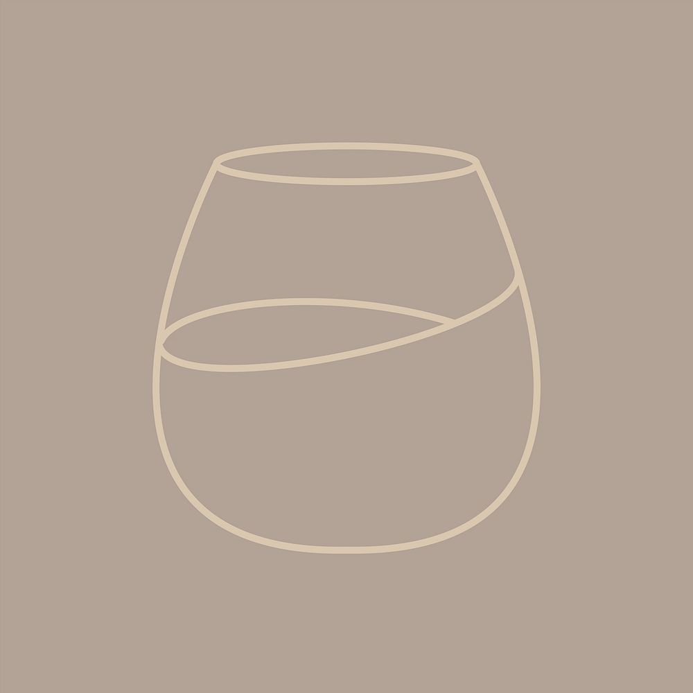 Minimal cocktail glass vector graphic line art style