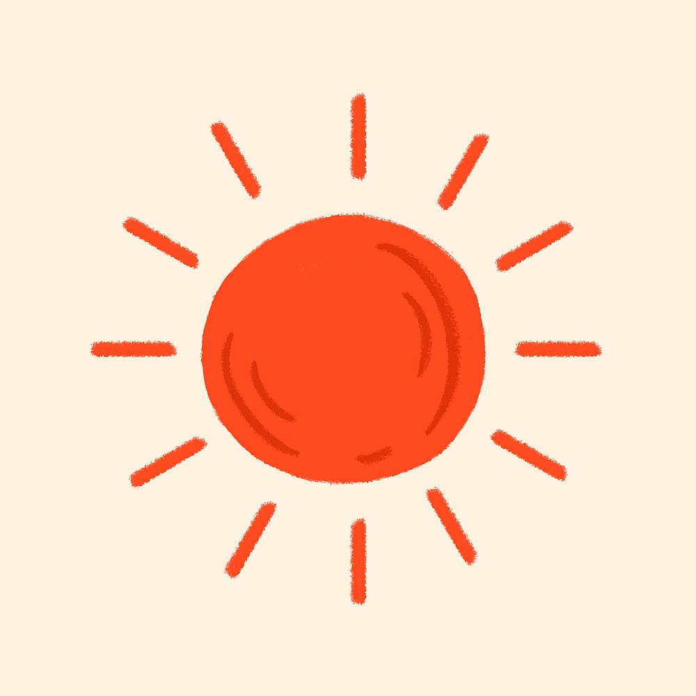 Tropical red sun sticker vector in summer vacation theme