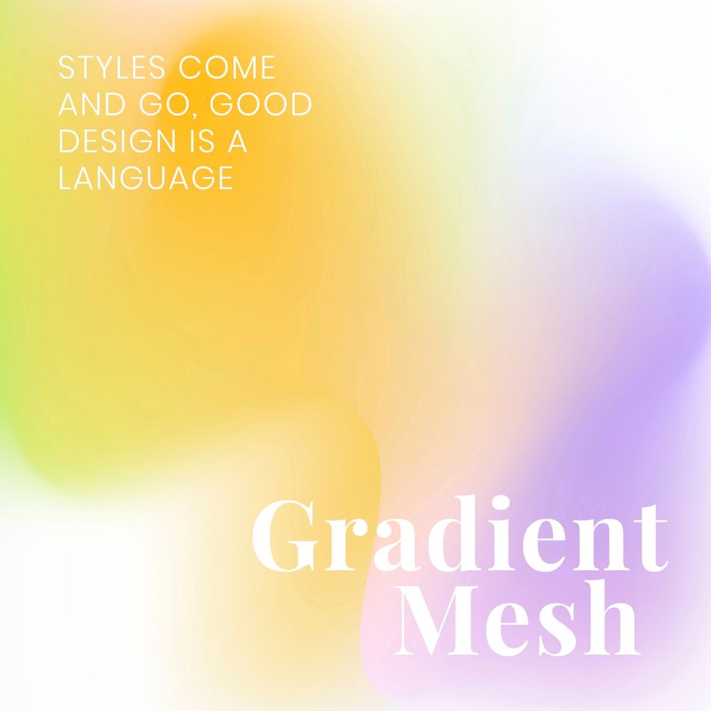 Colorful mesh gradient template vector for social media post
