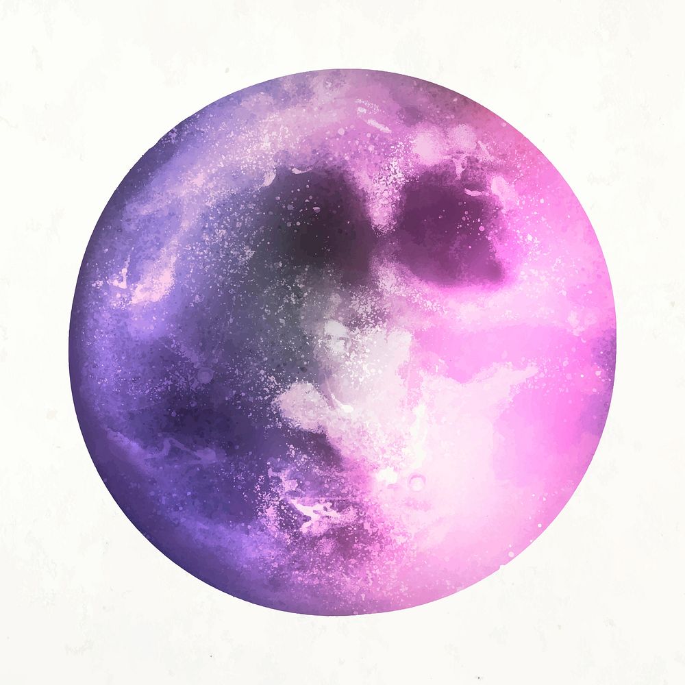 Colorful moon element vector in white background