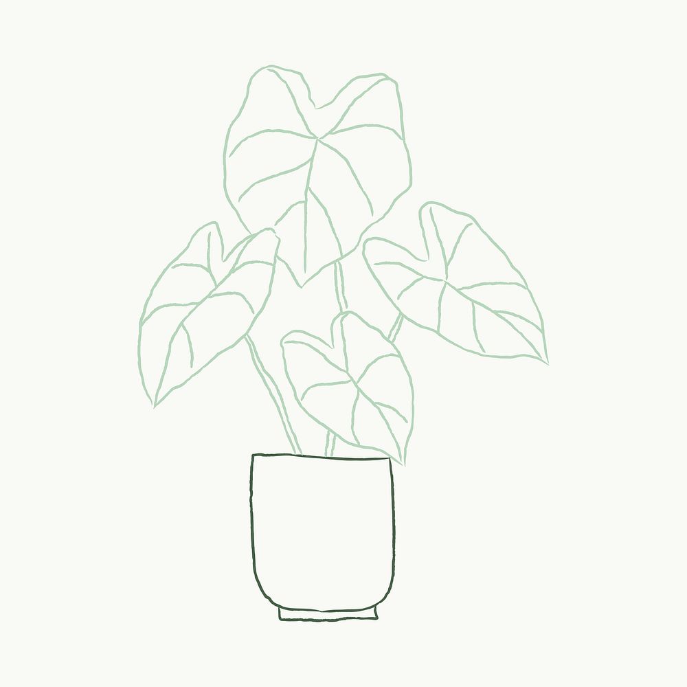 Potted plant vector houseplant doodle