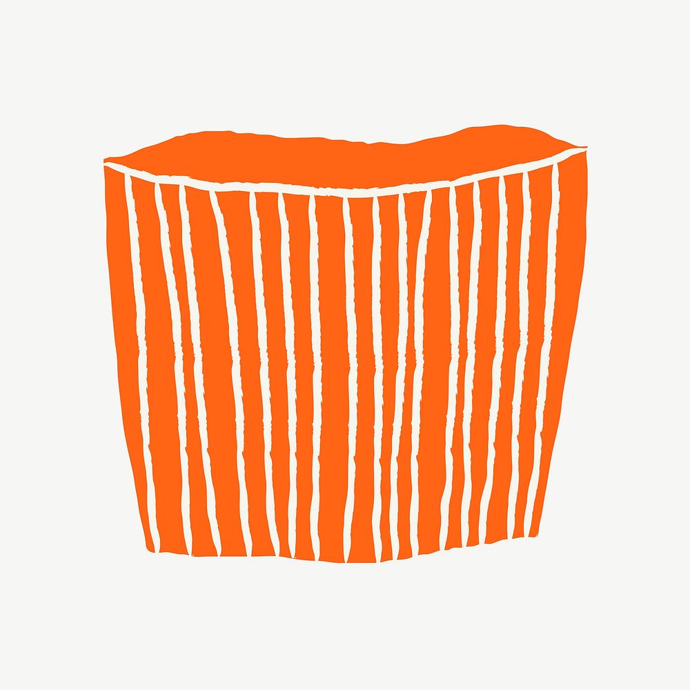 Plant pot vector in bright neon orange