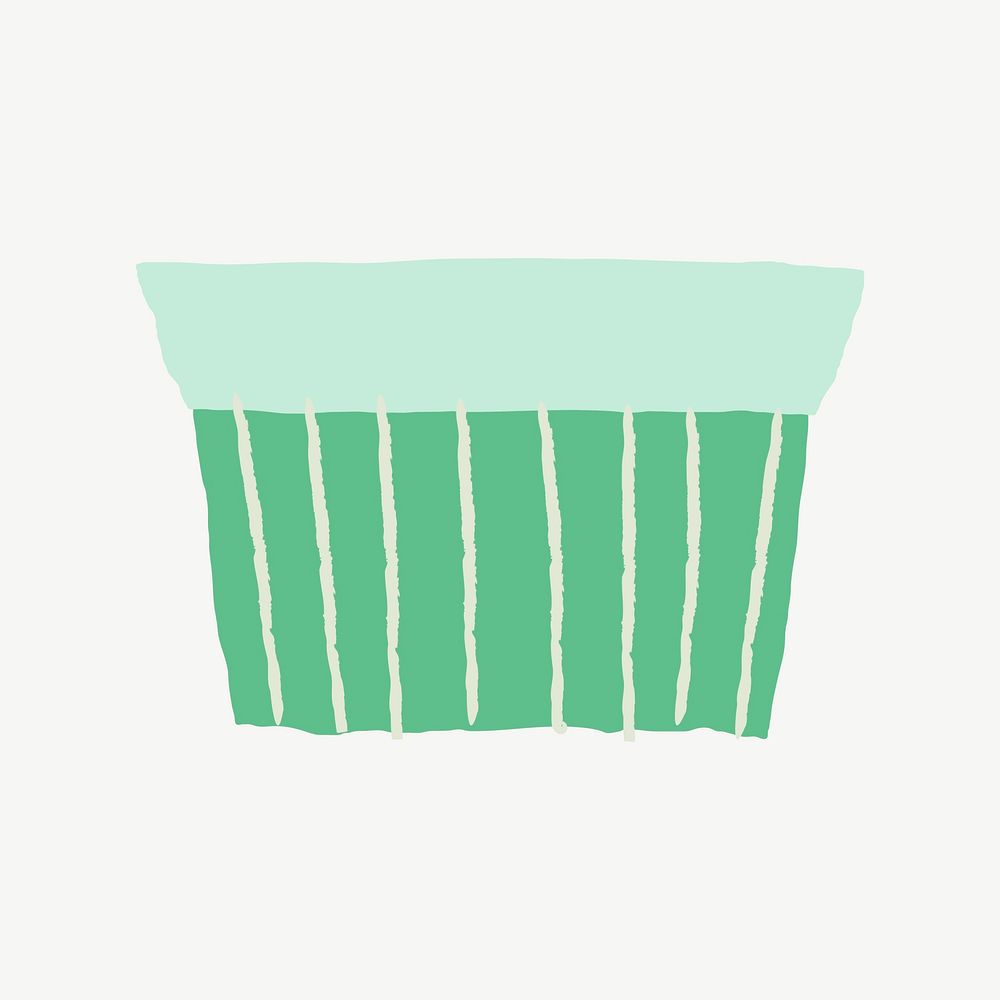 Green plant pot vector doodle