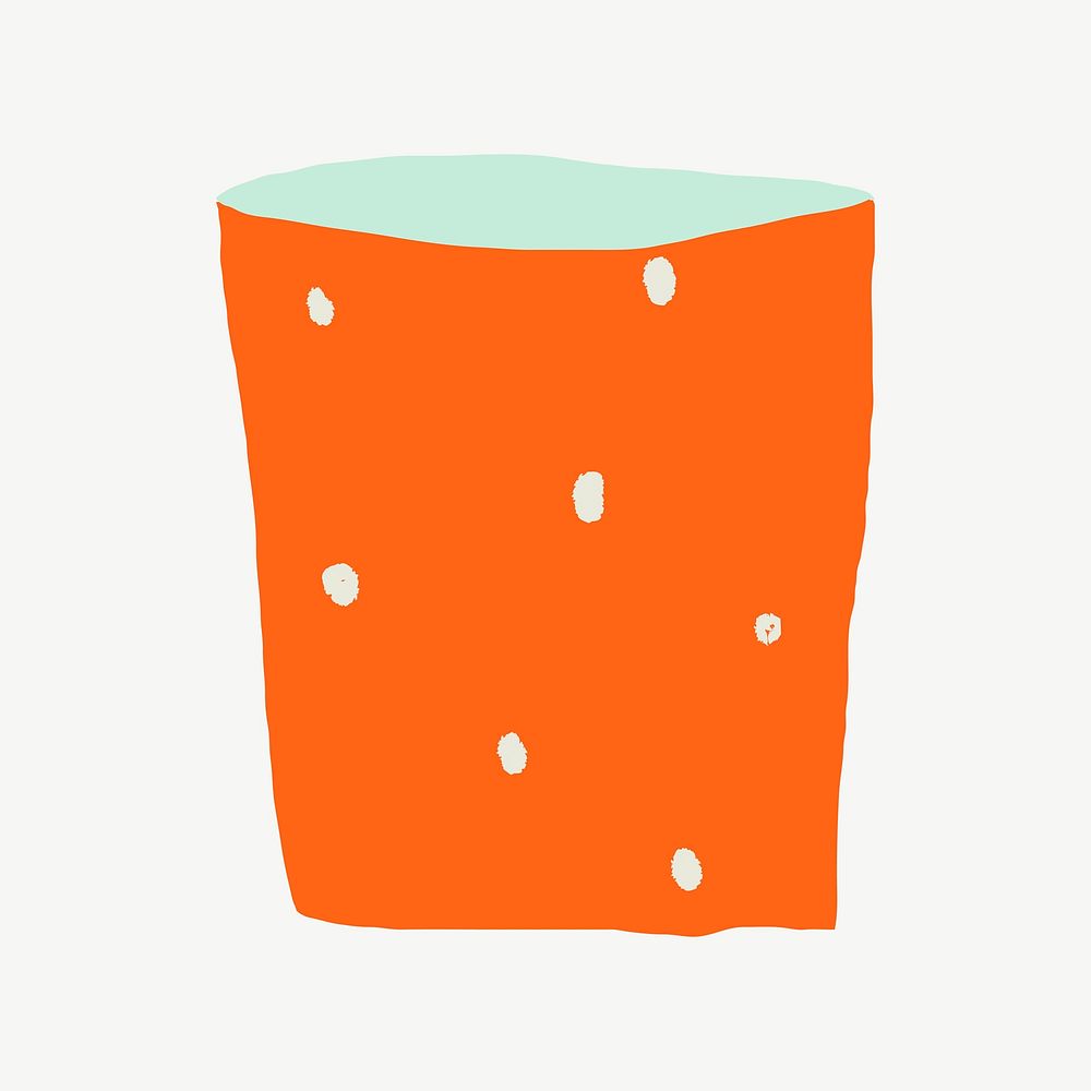 Plant pot vector in bright neon orange