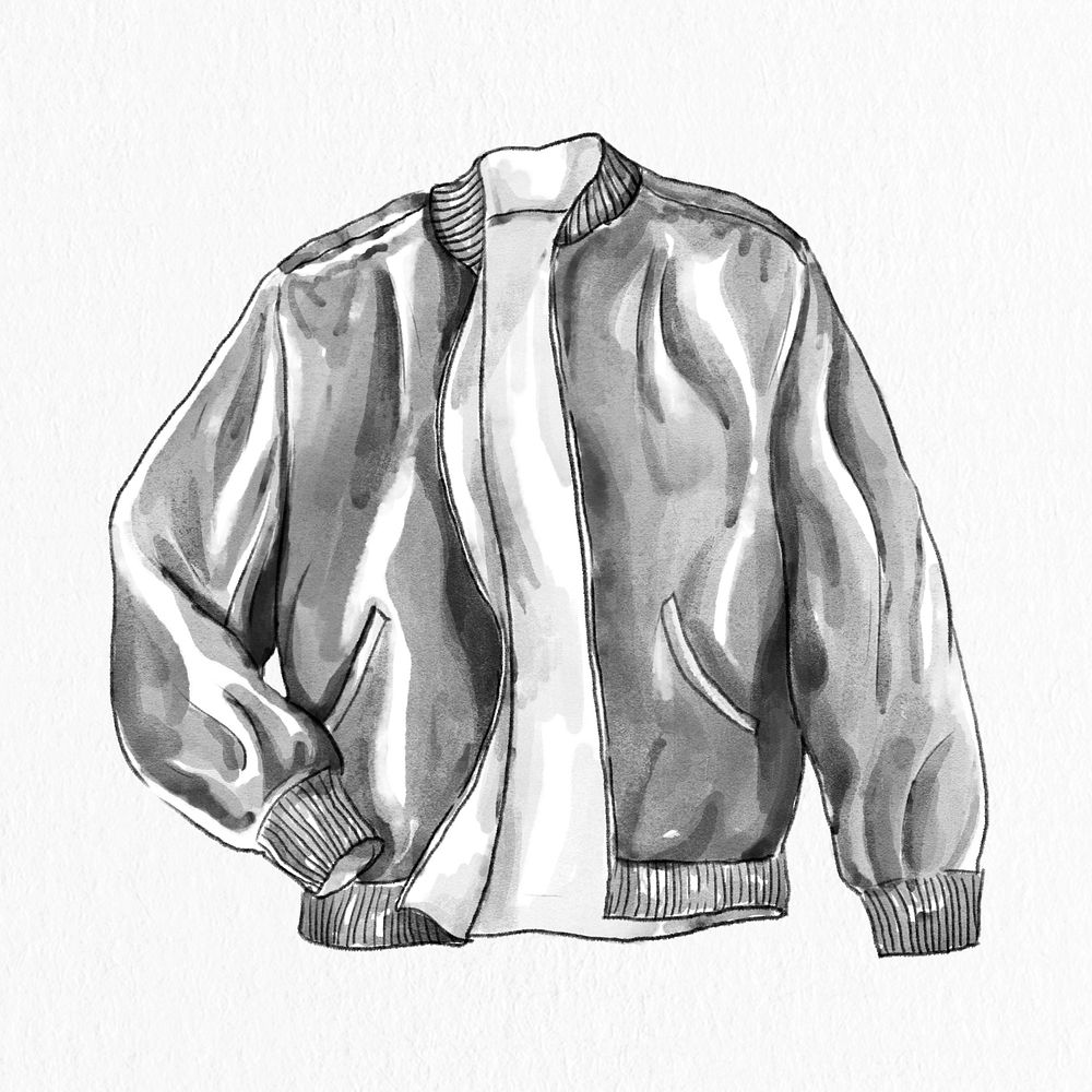 Men's leather jacket hand drawn fashion element