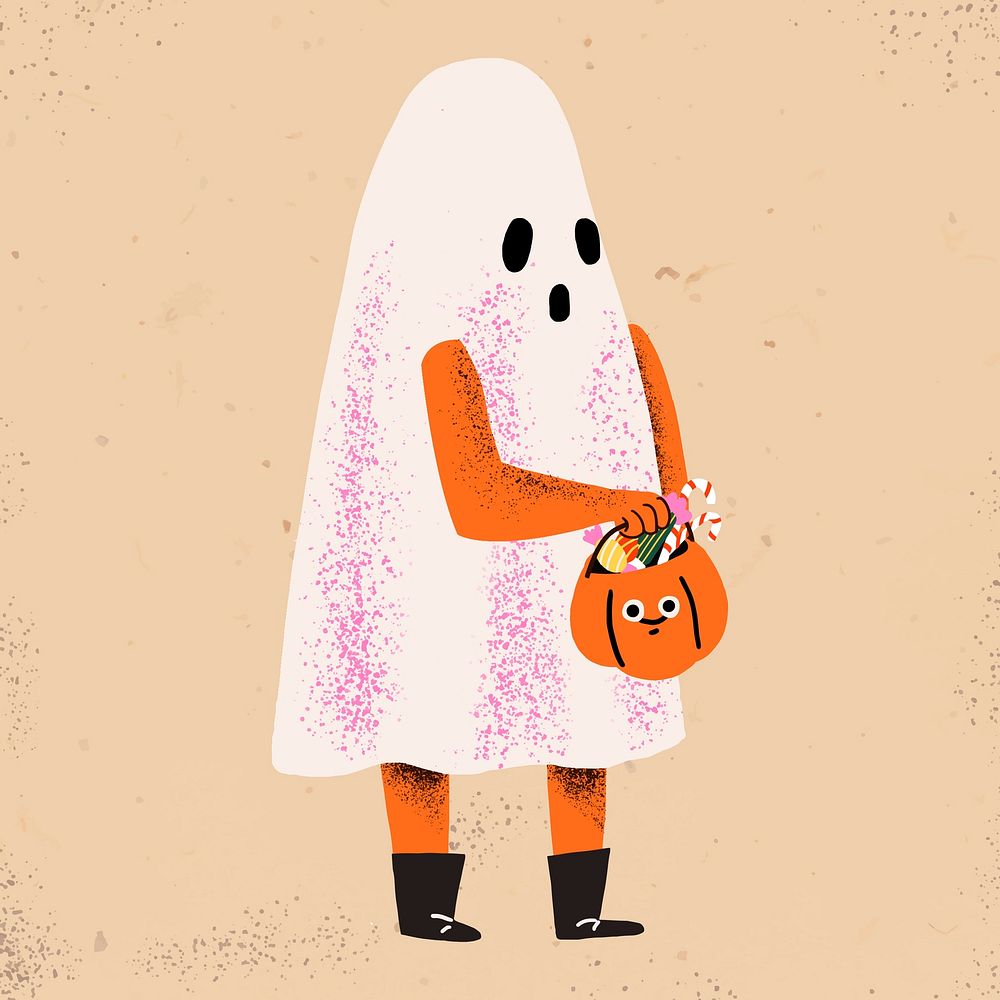 Ghost cartoon vector cute halloween character
