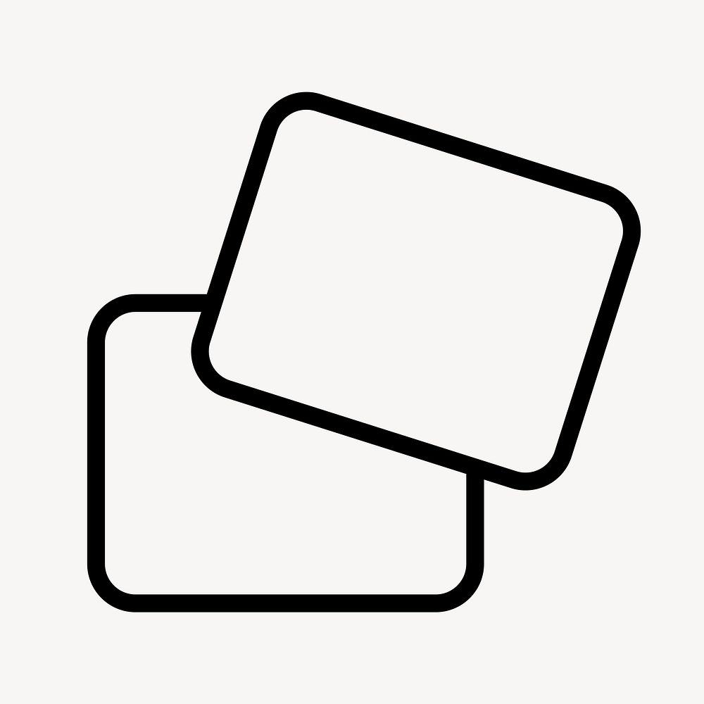 Overlapping rectangle icon vector in outline style