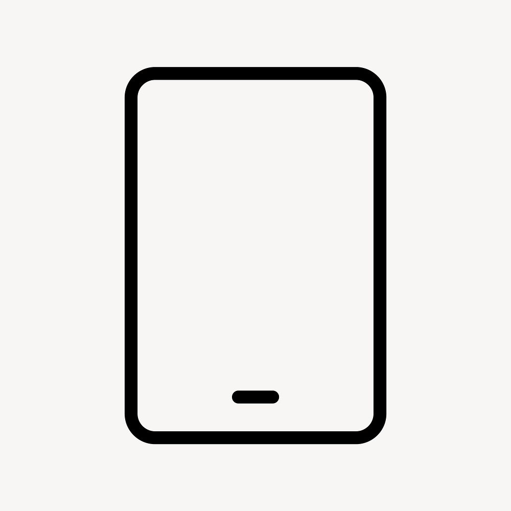 Tablet png icon vector for social media in outline style