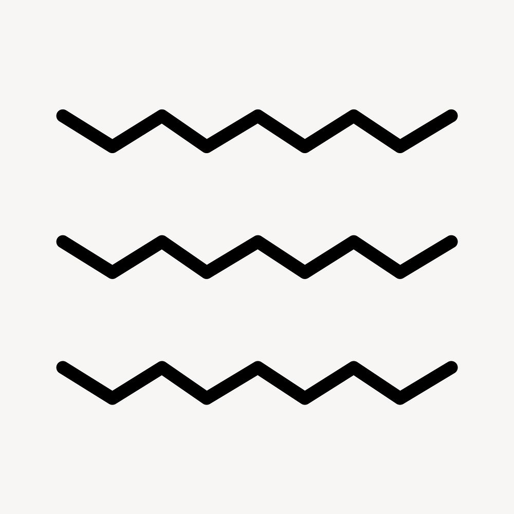Zigzag line icon vector in outline style
