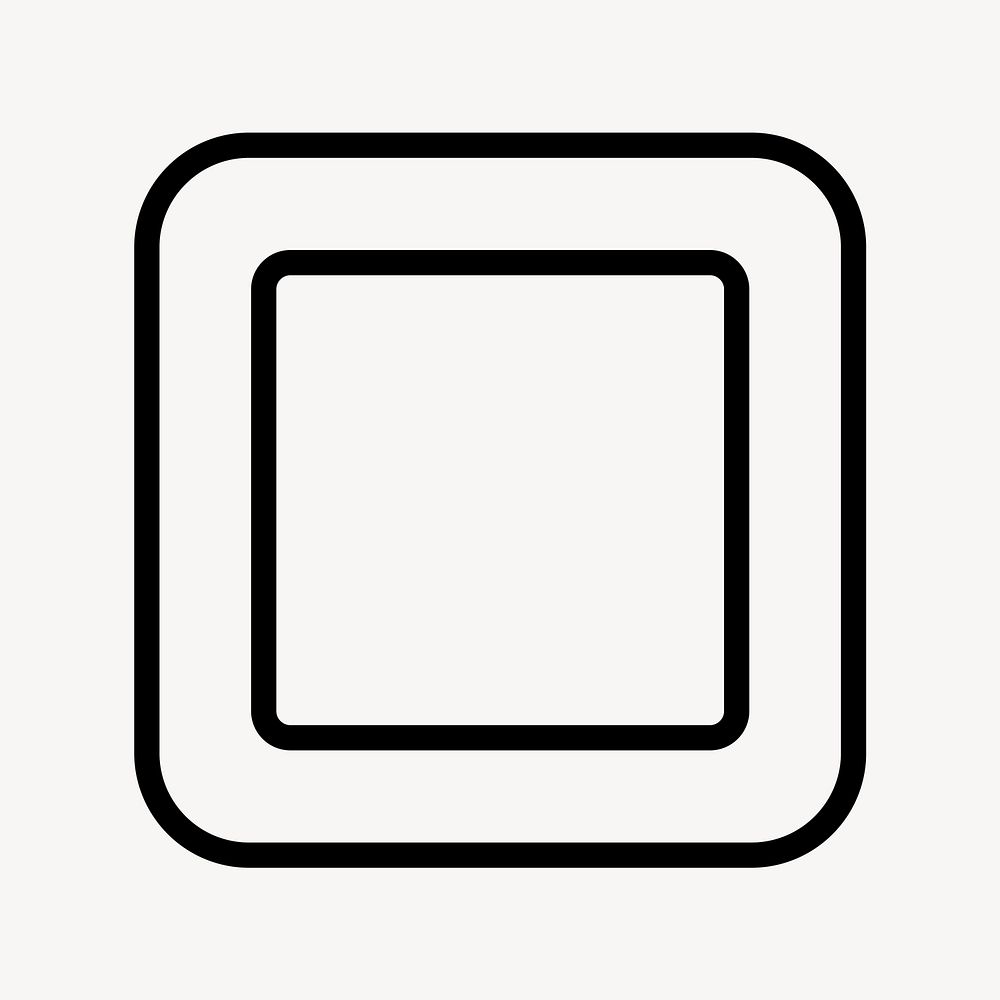 Square geometric shape icon vector in simple style