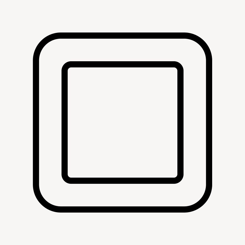 Square geometric shape icon in simple style