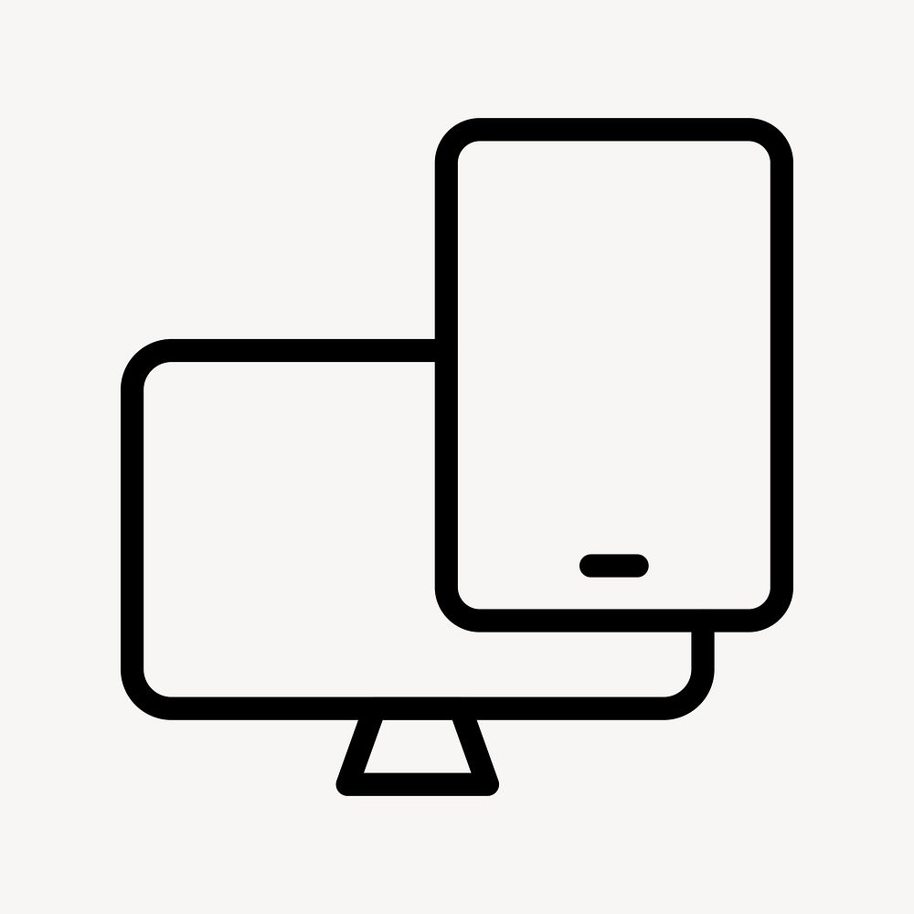 Tablet png icon for social media in outline style