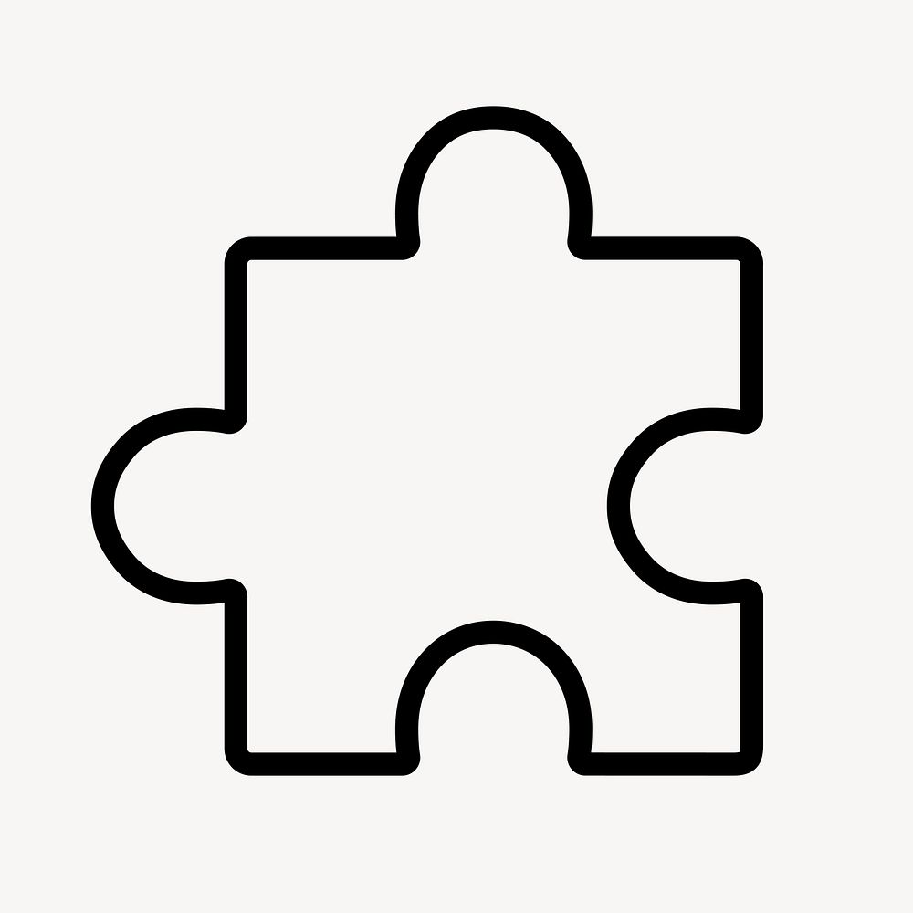Puzzle outline web icon vector game symbol