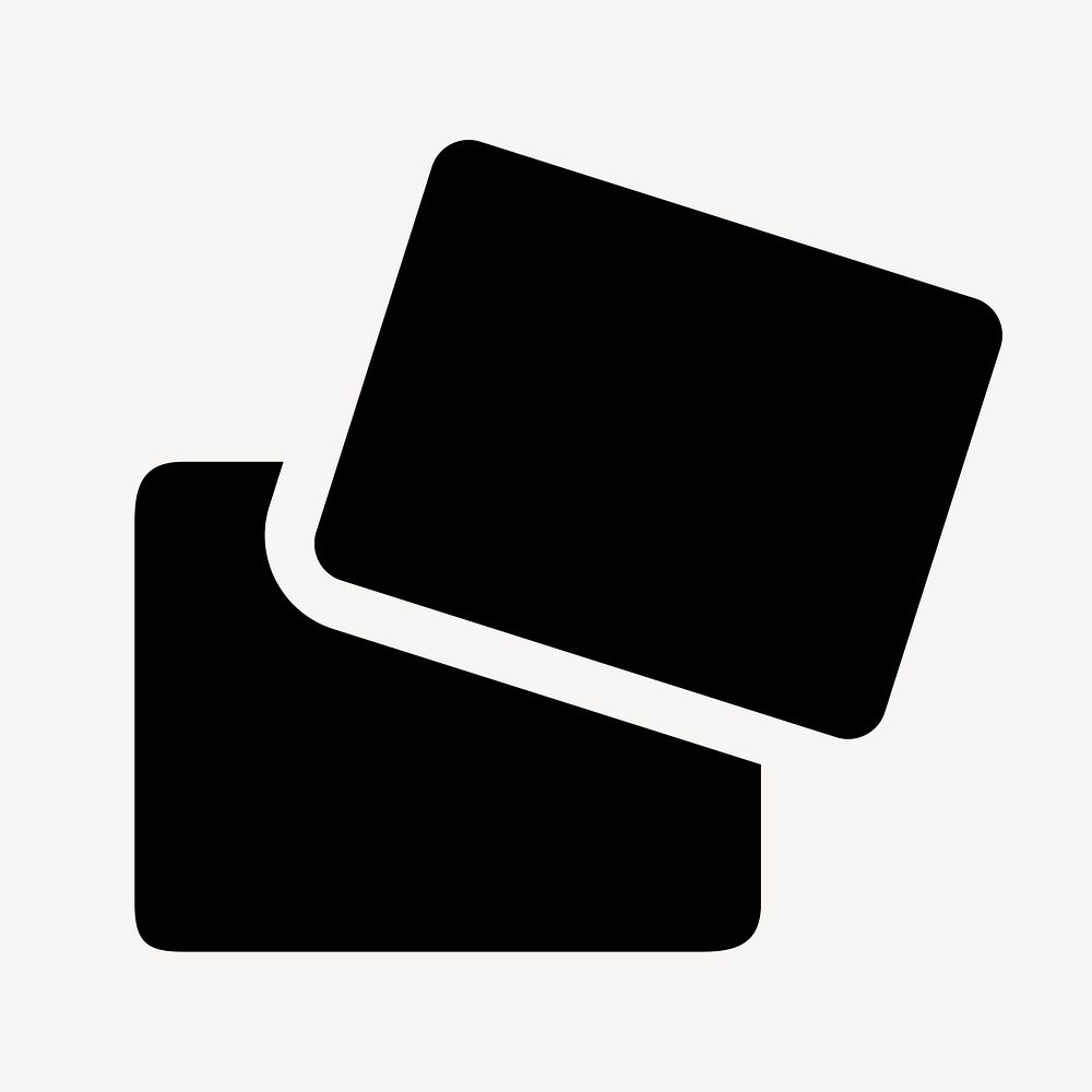 Overlapping rectangle icon vector in solid style