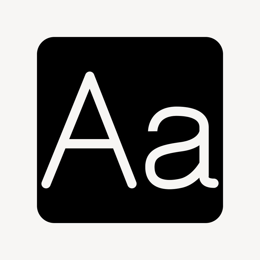 A alphabet text icon vector in solid style