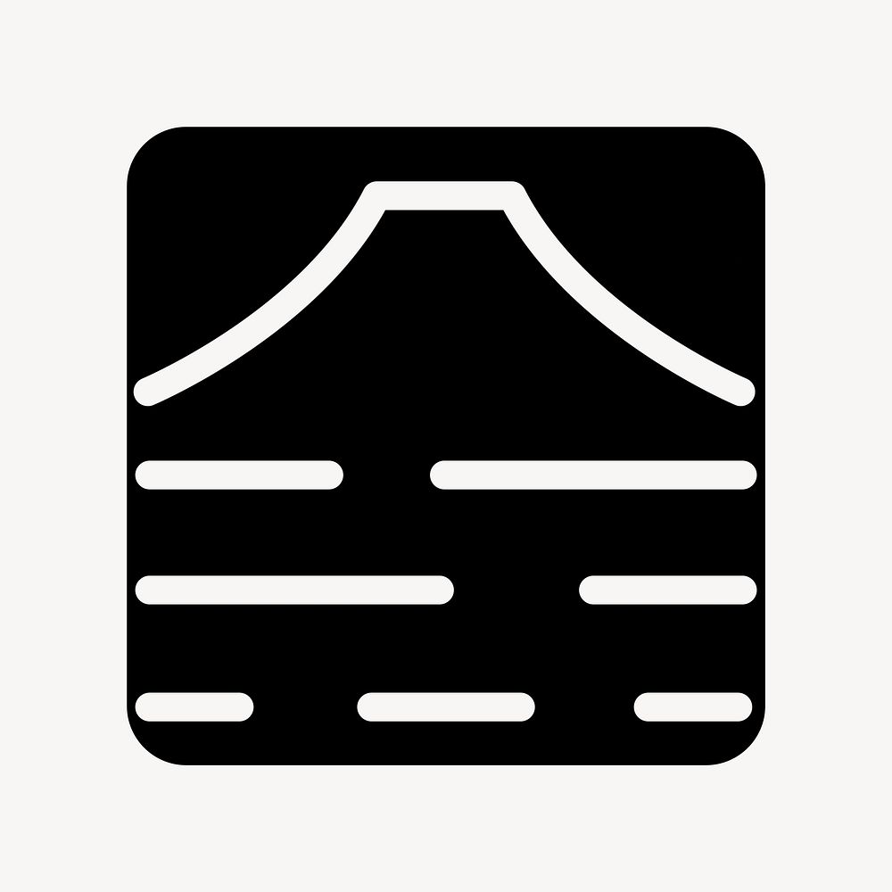 Mountain web UI icon vector in solid style