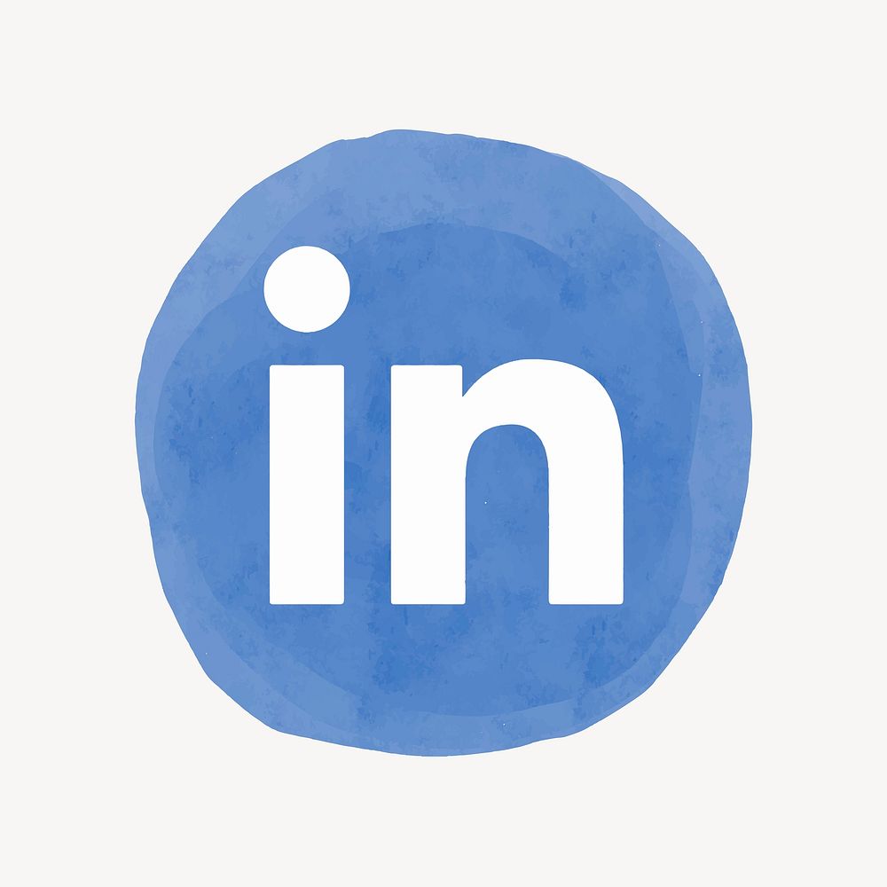 LinkedIn logo vector in watercolor design. Social media icon. 21 JULY 2021 - BANGKOK, THAILAND