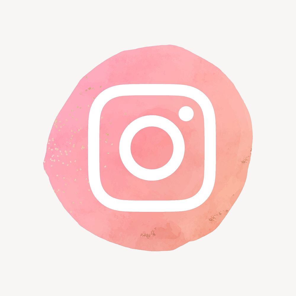Instagram logo vector in watercolor design. Social media icon. 21 JULY 2021 - BANGKOK, THAILAND