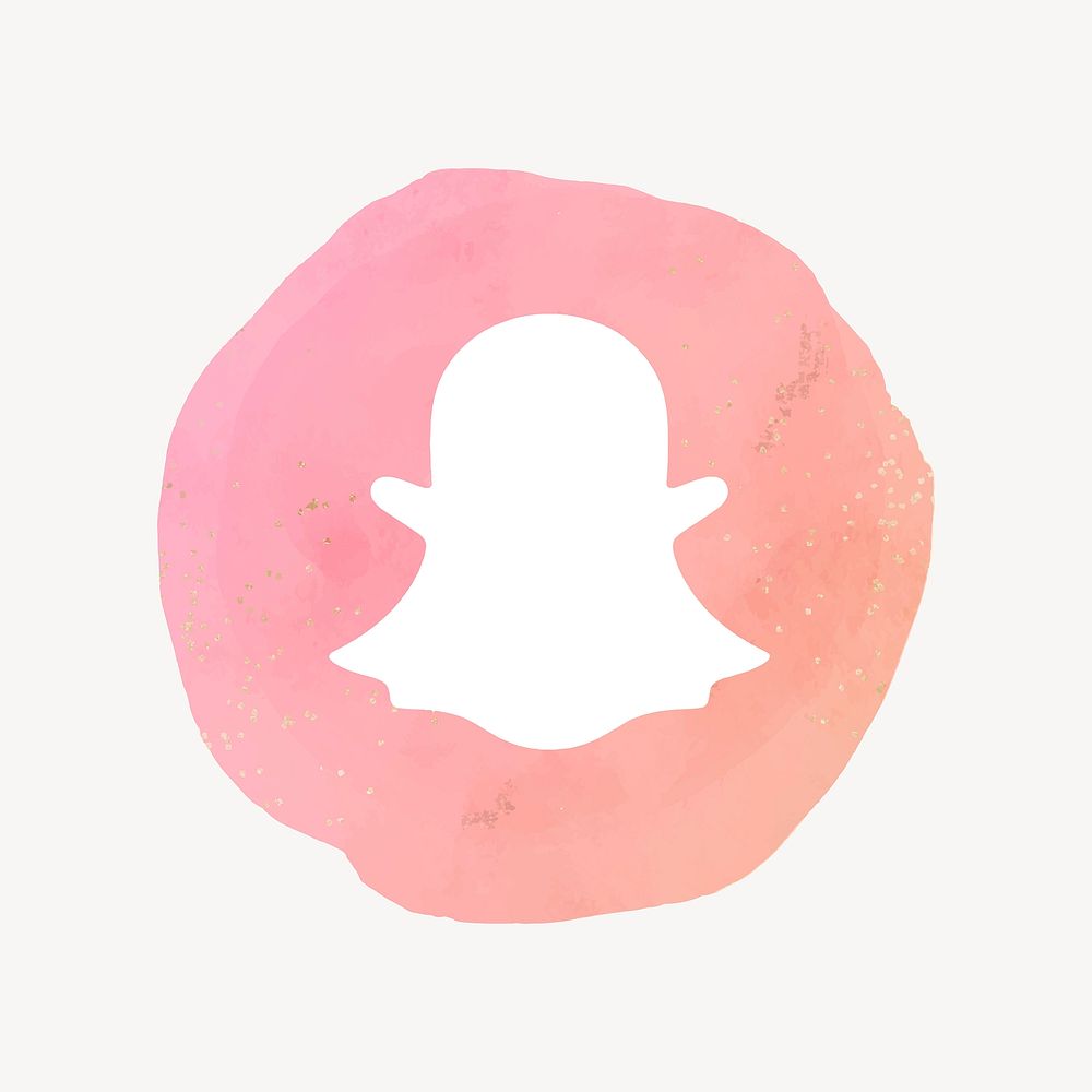 Snapchat logo vector in watercolor design. Social media icon. 21 JULY 2021 - BANGKOK, THAILAND