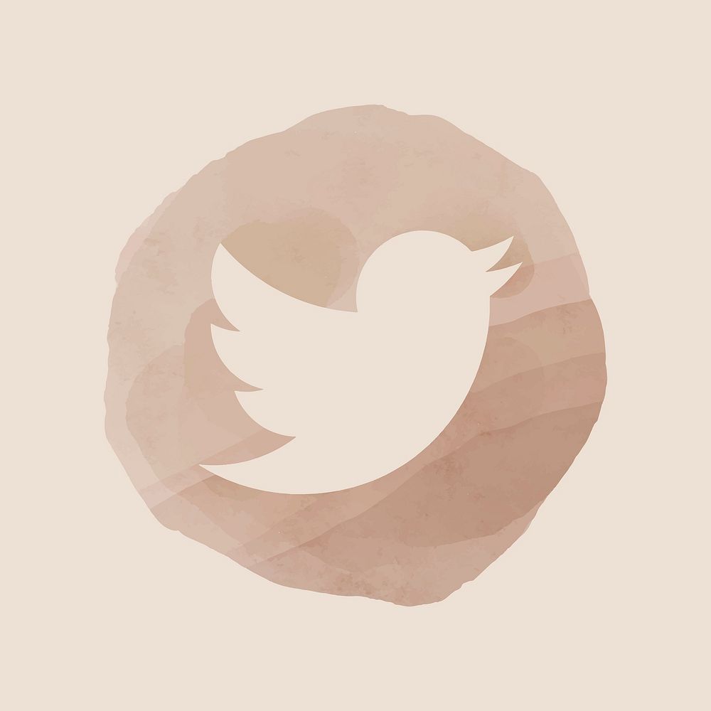 Twitter app icon vector with a watercolor graphic effect. 2 AUGUST 2021 - BANGKOK, THAILAND