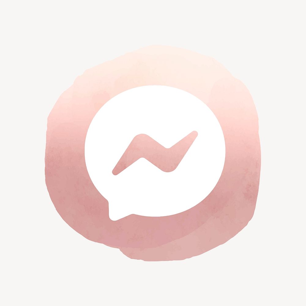 Facebook Messenger app icon vector with a watercolor graphic effect. 2 AUGUST 2021 - BANGKOK, THAILAND