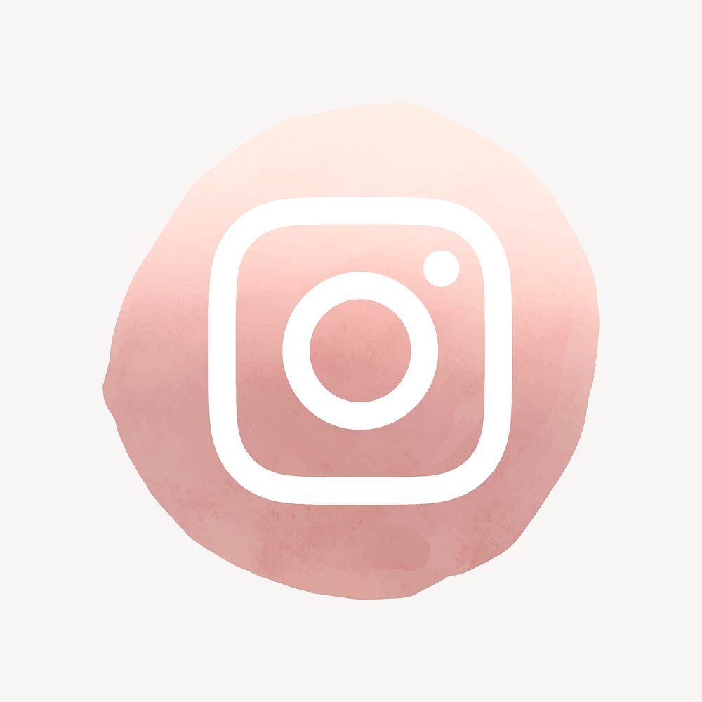 Instagram logo vector in watercolor design. Social media icon. 2 AUGUST 2021 - BANGKOK, THAILAND