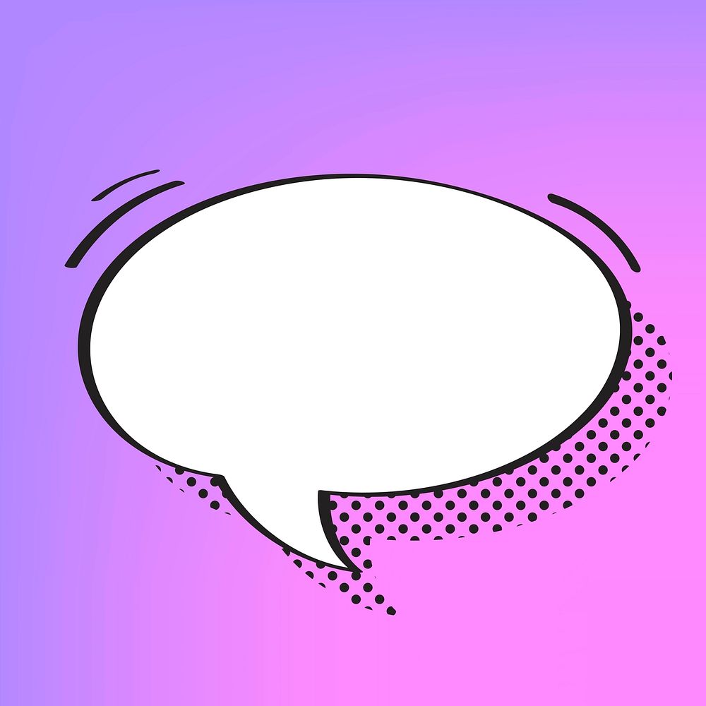 Speech bubble vector in halftone style