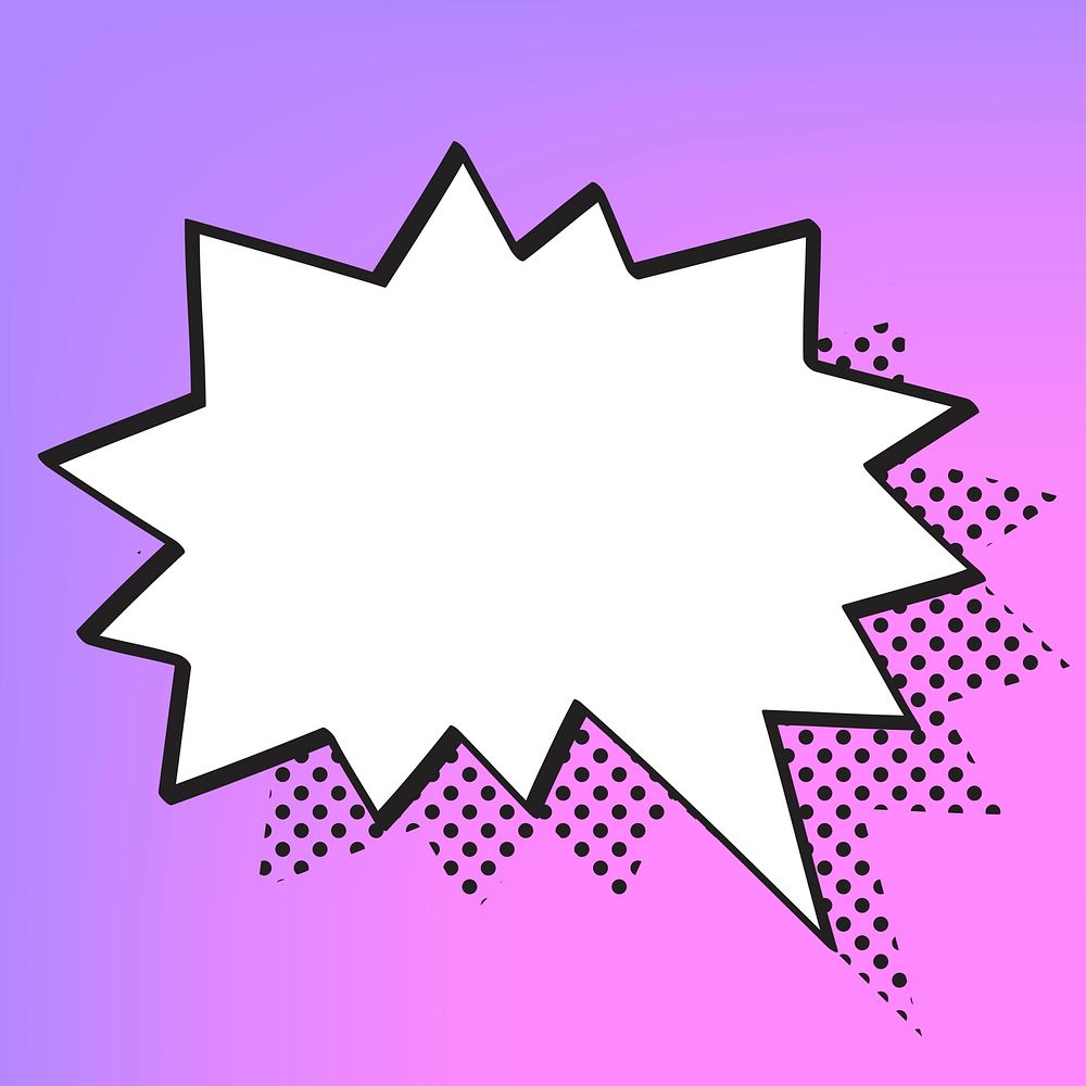 Speech bubble vector in halftone style