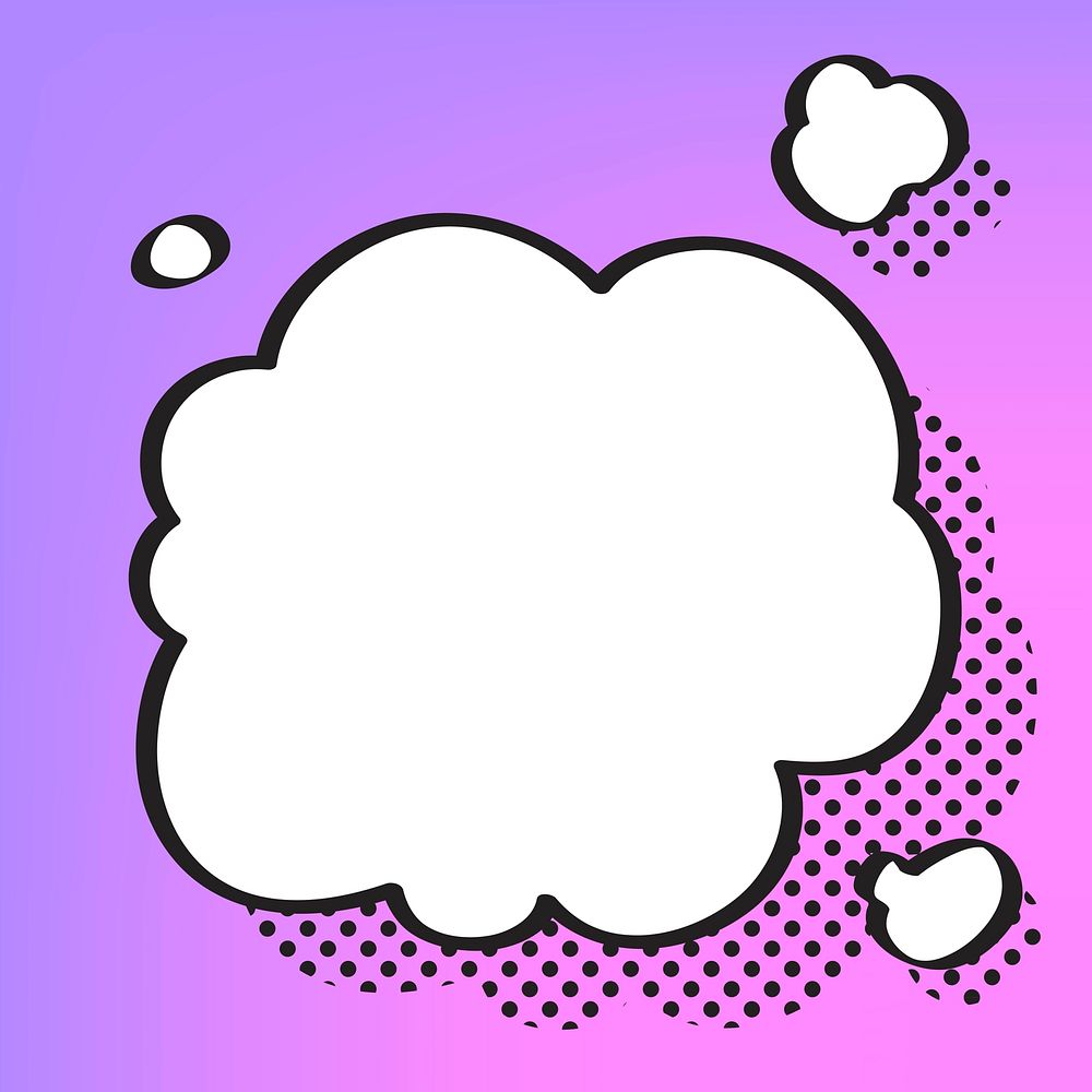 Thought bubble vector in halftone style