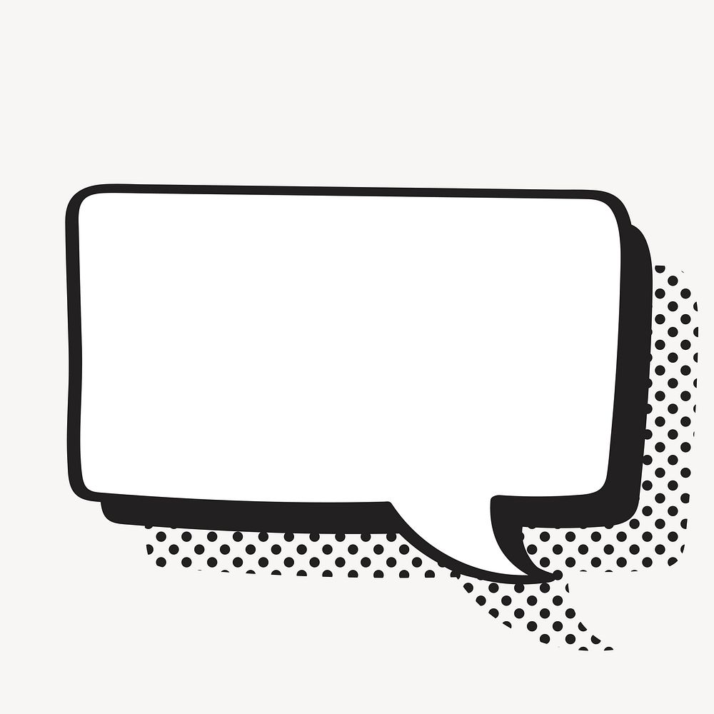 Speech bubble vector in halftone style