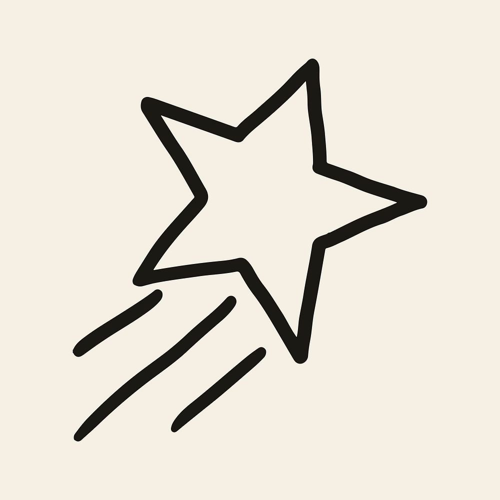 Stars vector sparkles icon in doodle style on beige background