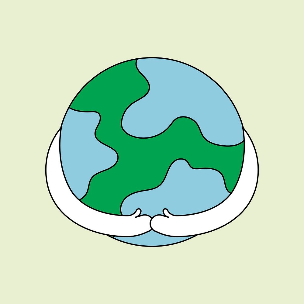 Environment sticker, save earth vector illustration