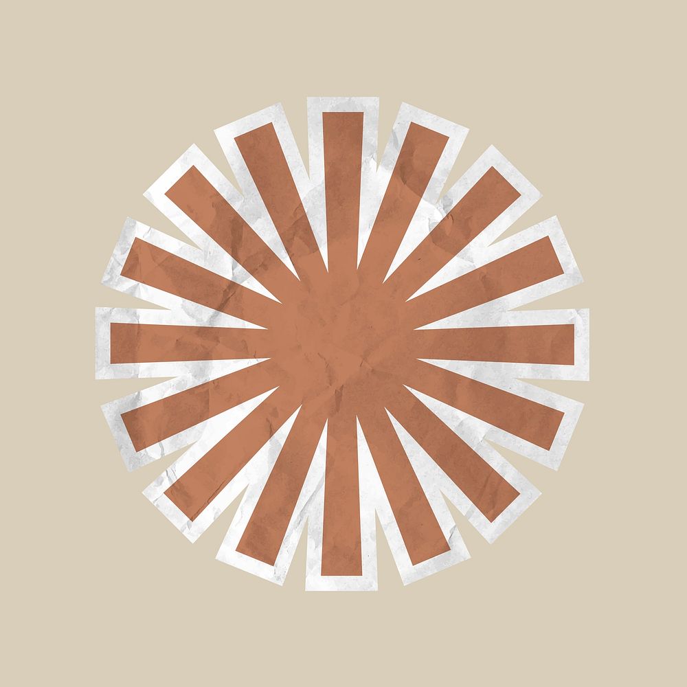 Badge sticker vector brown label illustration in wrinkled paper texture