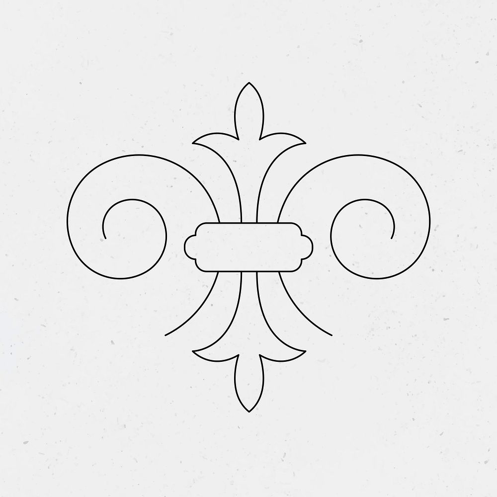 Calligraphy Fleur des lis vector in black