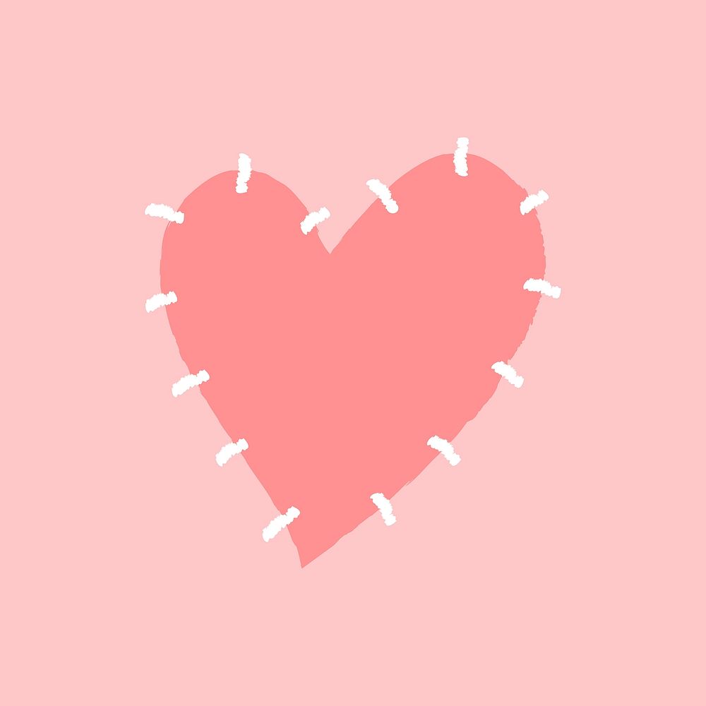 Heart icon, Valentine's day illustration in doodle style
