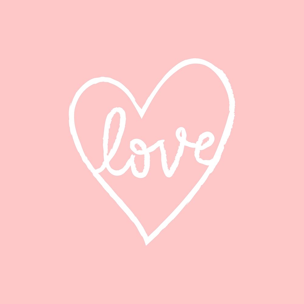 Love heart element vector in doodle style