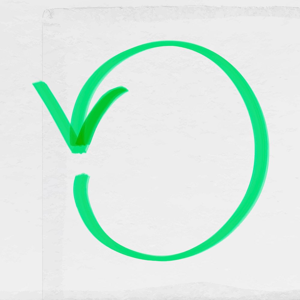 Doodle highlight counterclockwise arrow vector in green tone