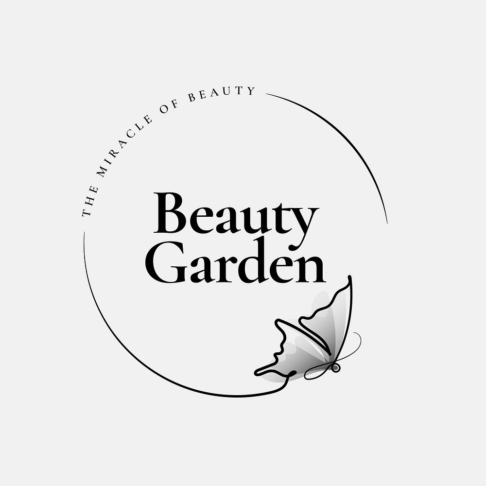 Beauty garden butterfly logo business, creative design vector with slogan