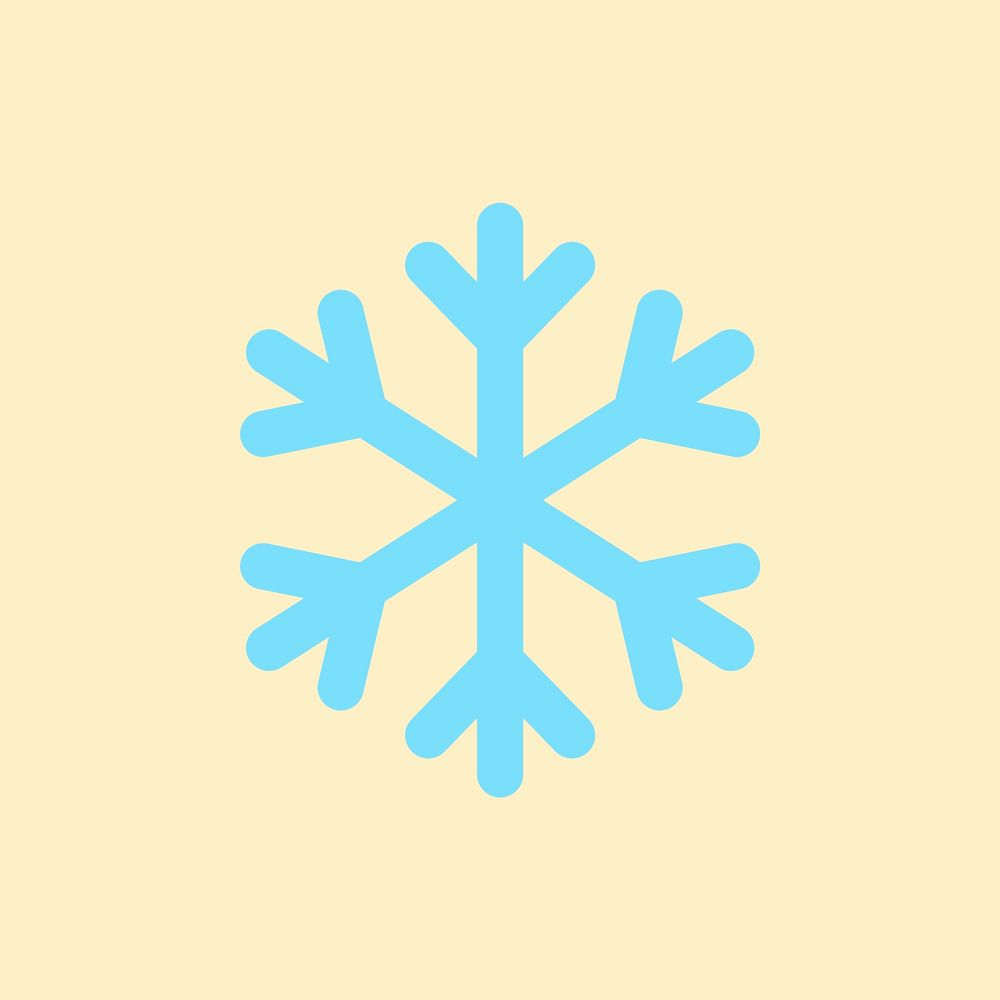 Paper snowflake element, cute weather clipart vector on yellow background