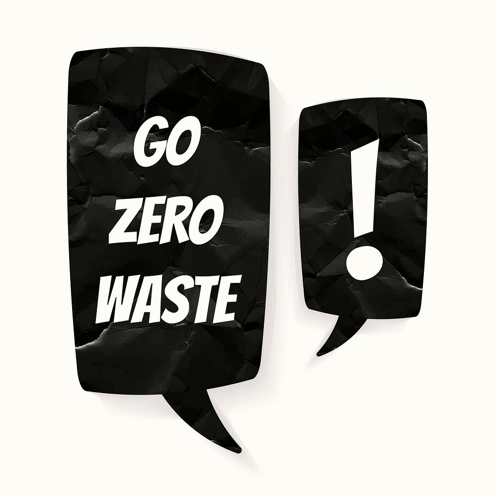 Go zero waste template vector, speech bubble