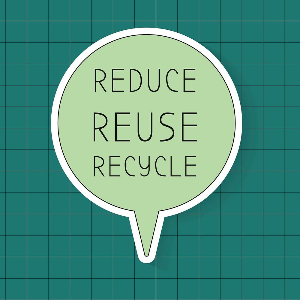 Environment speech bubble template vector, reduce, reuse, recycle text