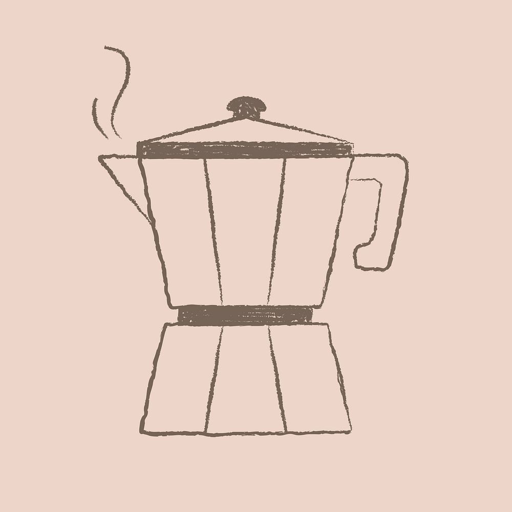 Moka pot coffee illustration, cafe & bakery design vector