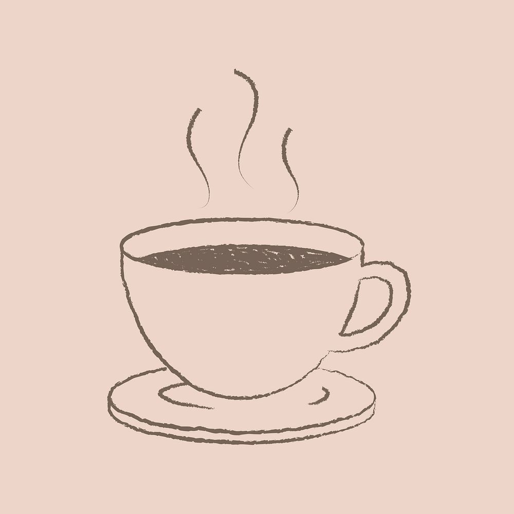Coffee cup illustration, breakfast design element vector
