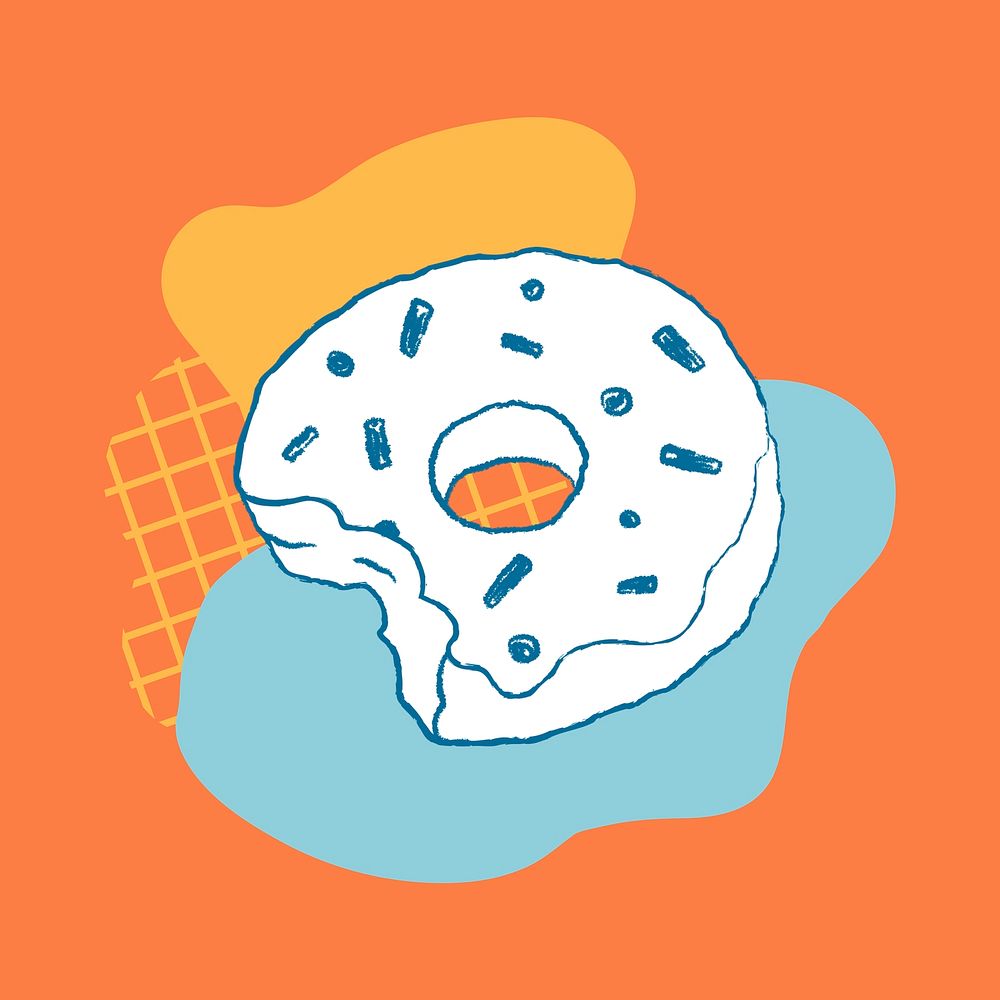 Donut cafe design element funky illustration vector